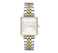Rosefield Women's Watch The Boxy Gold Square Case - White Dial with Silver & Gold Strap QVSGD-Q013