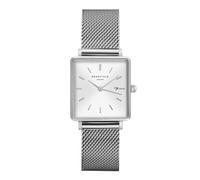 Rosefield Women's Watch The Boxy Silver Square Case - White Dial & Mesh Silver Strap QWSS-Q02