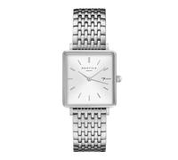 Rosefield Women's Watch The Boxy Silver Square Case - White Dial & Silver Steel Strap QWSS-Q08