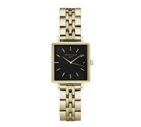 Rosefield Women's Watch The Boxy XS Gold Square Case - Black Dial & Gold Steel Strap QMBG-Q025