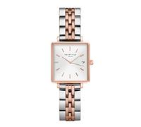 Rosefield Women's Watch The Boxy XS Gold Square Case - White Dial with Rose Gold & Silver Steel Strap QMWSSG-Q023