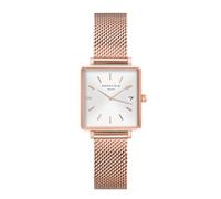 Rosefield Women's Watch The Boxy XS: Rose Gold 22 * 24mm Square Case with White Dial and Rose Gold Strap - QMWMRG-Q040
