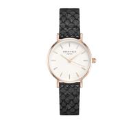 Rosefield Women's Watch The Small Edit: Rose Gold 26mm Round Case with White Dial and Black Strap - 26WBR-261