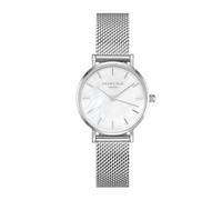 Rosefield Women's Watch The Small Edit Silver Round Case - White Dial & Mesh Strap 26WS-266