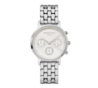 Rosefield Women's Watch The The Gabby: Silver 33mm Round Case with White Dial and Silver Strap - NWS-N92