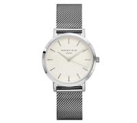 Rosefield Women's Watch The Tribeca: Silver 33mm Round Case with White Dial and Silver Strap - TWS-T52