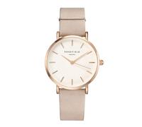 Rosefield Women's Watch The West Village: Rose Gold 33mm Round Case with White Dial and Pink Rose Strap - WSPR-W73