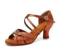 Rosefinch Ballroom Women Latin Dance Shoes 5cm Modern Pole Dance Shoes Salsa Tango High Heel Adjustable Latin Shoes for Girls Ladies A323