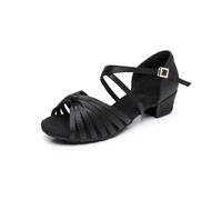 Rosefinch Latin Dance Shoes for Girls Women's Salsa Tango Ballroom Practice Dancing Shoes Black 5'