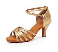 Rosefinch Latin Dance Shoes for Women Low Heels 3.5 cm for Girls Chacha Salsa Jazz Ballroom Practice Dancing Shoes for Beginners