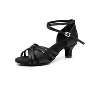 Rosefinch Latin Dance Shoes for Women Salsa Tango Ballroom Practice Dance Shoes Black 5cm Heel 6.5'