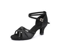 Rosefinch Latin Dance Shoes for Women Salsa Tango Ballroom Professional Dance Practice Shoes Black 5cm Heel 5'
