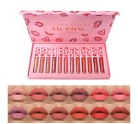 RoseFlower 12 Colors Matte Nude Liquid Lipstick Sets, Long Lasting and Waterproof Pink/Brown/Purple Lip Stick Pack Bundles, Velvet Matte Lip Gloss Lipstick Makeup Set Gift For Women/Girl