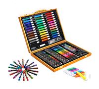RoseFlower 150 PCS Deluxe Art Set, Shuttle Art Art Supplies in Wooden Case, Painting Drawing Art Kit with Acrylic Paint Pencils Oil Pastels Watercolour Cakes Colouring Book Sketch Pad for Kids Adults