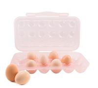 RoseFlower 18 Grid Egg Carrier Holder, Shockproof Protable Egg Storage Box with Buckle, Egg Tray, Egg Container Fridge - Camping Picnic Hiking Outdoor, 11.8in x 6.2in x 2.4in * Pink