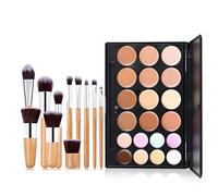 RoseFlower 20 Colors Foundation Concealer Palette Cover Dark Circles&Blemish, Minimise Fine Lines, Contour Kit & Highlighting Powder, 3D Face Creator, Cream Contourwith Soft Make Brush, Medium/Dark