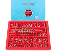 RoseFlower 30Pcs/Set IQ Test Puzzle Brain Teaser Metal Wire Puzzles for Kids and Adults, IQ Test Mind Game Brain Teaser Magic Trick Toy, Difficulty Mind Puzzle Lock Unlock Party Favor Gifts Desk Game