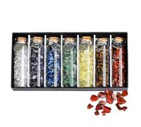 RoseFlower 7 PCS Crystals and Gemstones Bottles Set, Healing Reiki Chakra Crystals for Relaxation, Meditation, Crystal Healing, Chakra Healing and DIY Decorations, Wishing Bottles Gifts for Women