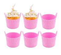 RoseFlower Air Fryer Egg Poacher, 6pcs Silicone Ramekins for Air Fryer, Microwave Eggs Cooker, Poached Egg Cups, for Muffin, Cupcakes, Pudding, Fried Egg, Sandwiches