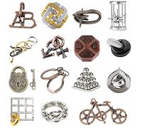 RoseFlower Brain Teaser Metal Puzzle Toy - Mini Intellectual Unlock Buckle Mind IQ Test Challenge Game - Level 10 Difficulty - Stress Relief/Travel/Educational Toys Gift for Adult Teens Kids