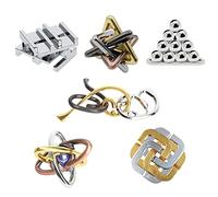 RoseFlower Brain Teaser Metal Puzzle Toy - Mini Intellectual Unlock Buckle Mind IQ Test Challenge Game - Level 10 Difficulty - Stress Relief/Travel/Educational Toys Gift for Adult Teens Kids