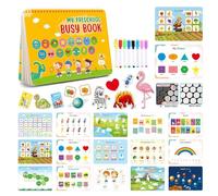 RoseFlower Busy Book for Toddlers, Montessori Busy Board Toys for Toddlers Aged 3 and up, Preschool Learning Activities Educational Sensory Toy to Develop Life Skills, Cognition, Sorting and Matching