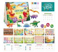 RoseFlower Busy Book for Toddlers, Montessori Busy Board Toys for Toddlers Ages 3 and Up, Preschool Learning Activities Educational Sensory Toy for Life Skills, Cognition and Sorting - Dinosaur