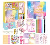 RoseFlower DIY Journal Kit for Teen Girls Xmas Birthday Diary Gifts for Girls Ages 8-14, Fun Cute Journaling Art Crafts Kit Creative Scrapbook Notebooks Stationery Diary Supplies Set for Tweens Kids