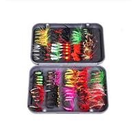 RoseFlower Fishing Lure Bionic Hooks, 100 Pieces Dry/Wet Flies Butterfly Bait Hook for Bass Salmon Trout Pike with Tackle Box - Fly Fishing Flies Hook Spinners Baits Spoon Fishing Equipment