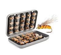 RoseFlower Fishing Lure Bionic Hooks, 40 Pieces Dry/Wet Flies Butterfly Bait Hook for Bass Salmon Trout Pike with Tackle Box - Fly Fishing Flies Hook Spinners Baits Spoon Fishing Equipment