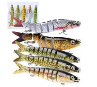 RoseFlower Fishing Lures 5 Pack, Fishing Lure for Freshwater and Saltwater, Multi Jointed Swimbaits for Bass,Trout, Walleye, Outdoors Tackle Fishing Gear