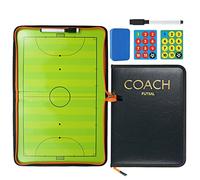 RoseFlower Football Coaches Tactical Board, Portable Soccer Magnetic Tactics Strategy Notebook Futsal Football Coaching Clipboard - Sport Training Assistant Equipment with Player Markers, Pen, Eraser