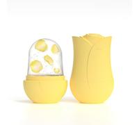 RoseFlower Ice Roller for Face and Eyes, Yellow Rose Ice Mold Ice Facial Roller Massage Beauty Tool, Effective Remove Puffiness, Reduce Pores, Brightening, Firms Skin, Gua Sha