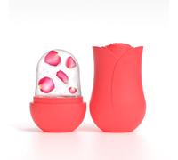 RoseFlower Ice Roller, Ice Face Roller, Small Cube Ice Roller for Face and Eyes,Facial Massager Skin Care Tools, Mini Capsule Reusable Facial Treatment to Tighten,Tone Skin, Shrink Pores-Black Rose