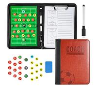 RoseFlower Magnetic Football Tactics Board, Portable Football Coaching Board Futsal Dry Erase Whiteboard Soccer Coach Marker Clipboard Strategy Folder Sport Equipment Gift with Chess Piece Pen Eraser