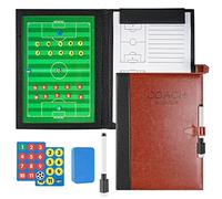 RoseFlower Magnetic Football Tactics Board, Portable Football Coaching Board Futsal Dry Erase Whiteboard Soccer Coach Marker Clipboard Strategy Folder Sport Equipment Gift with Chess Piece Pen Eraser