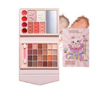 RoseFlower Makeup Palette Set - Girls' Makeup, including lipstick, blush, eyebrow powder, eyeshadow, brush, mirror - All-in-one mini travel makeup set, suitable for makeup beginners