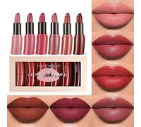 RoseFlower Matte Lipsticks Set 6 Colors Nude Lipstick Velvet Tattoo Red Long Lasting Waterproof Lip Tint Makeup Kit Professional Gift for Women, 1.0 count