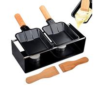 RoseFlower Mini Cheese Raclette Set, Portable Candlelight Cheese Melting Pan,Non Stick Raclette Grill, Cheese Raclette Melter for Grill, Suitable for Cheese, Meat, Fish...with Spatula