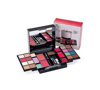 RoseFlower Mini Fold Out Cosmetic Palette, 25-color Eyeshadow Blush Eyebrow Powder Set All in One Makeup Box Pro Cosmetic Set Portable Makeup Set Xmas Gift for Girls