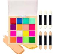 RoseFlower Nail Art Palette, 16 Colors Solid Powder, Colorful Luminous Nail Pigment, Nail Glitter Powder for Art, Manicure, and DIY Accessories, Great Palette Makeup (Set C)