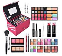 RoseFlower Premium Makeup Kit with Eyeshadow Palette, Makeup Brushes, Lipstick, Lip Gloss, Eyeliner, Mascara, Blush, Highlight - Gift Box for Women/Girls/Teenagers
