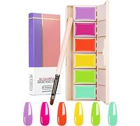 RoseFlower Solid Gel Nail Polish Palette, 6 Colors Pudding Nail Polish with Nail Brush, Green Solid Polish UV Manicure Nail Art Kit Soak Off Portable Gift for Mom/Girls/Friend DIY Home