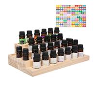 RoseFlower Wooden Essential Oil Storage Box Presentation Display Rack Stand Holder, Holds 30 Bottles - Aromatherapy Carrier Nail Polish Organizer Fragrance Container - Keep Your Oil Safe & Space Saver