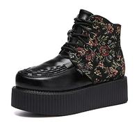 RoseG Women's Handmade High Top Goth Punk Flats Platform Creeper Shoe Size5.5