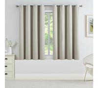 Rosehill Designs Beige Blackout Curtain 66" x 54" Drop Triple Weave Thermal Insulated Drape with Eyelets Noise Reducing Room Darkening Window Treatment 2 Panels for Bedroom, Living Room, Putty
