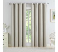 Rosehill Designs Beige Blackout Curtain 66" x 90" Drop Triple Weave Thermal Insulated Drape with Eyelets Noise Reducing Room Darkening Window Treatment 2 Panels for Bedroom, Living Room, Putty