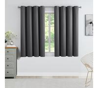 Rosehill Designs Dark Grey Blackout Curtain 66" x 54" Drop Triple Weave Thermal Insulated Drape with Eyelets Noise Reducing Room Darkening Window Treatment 2 Panels for Bedroom, Living Room