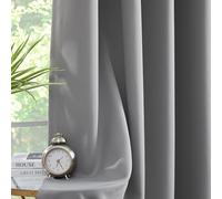 Rosehill Designs Grey Blackout Curtain 66" x 54" Drop Triple Weave Thermal Insulated Drape with Eyelets Noise Reducing Room Darkening Window Treatment 2 Panels for Bedroom, Living Room, Gray
