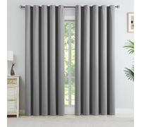 Rosehill Designs Grey Blackout Thermal Curtain 90" x 72" Drop Triple Weave Energy Saving Drape Extra Wide Noise Reducing Blackout Window Treatment 2 Panels for Rustic Living Room, Gray